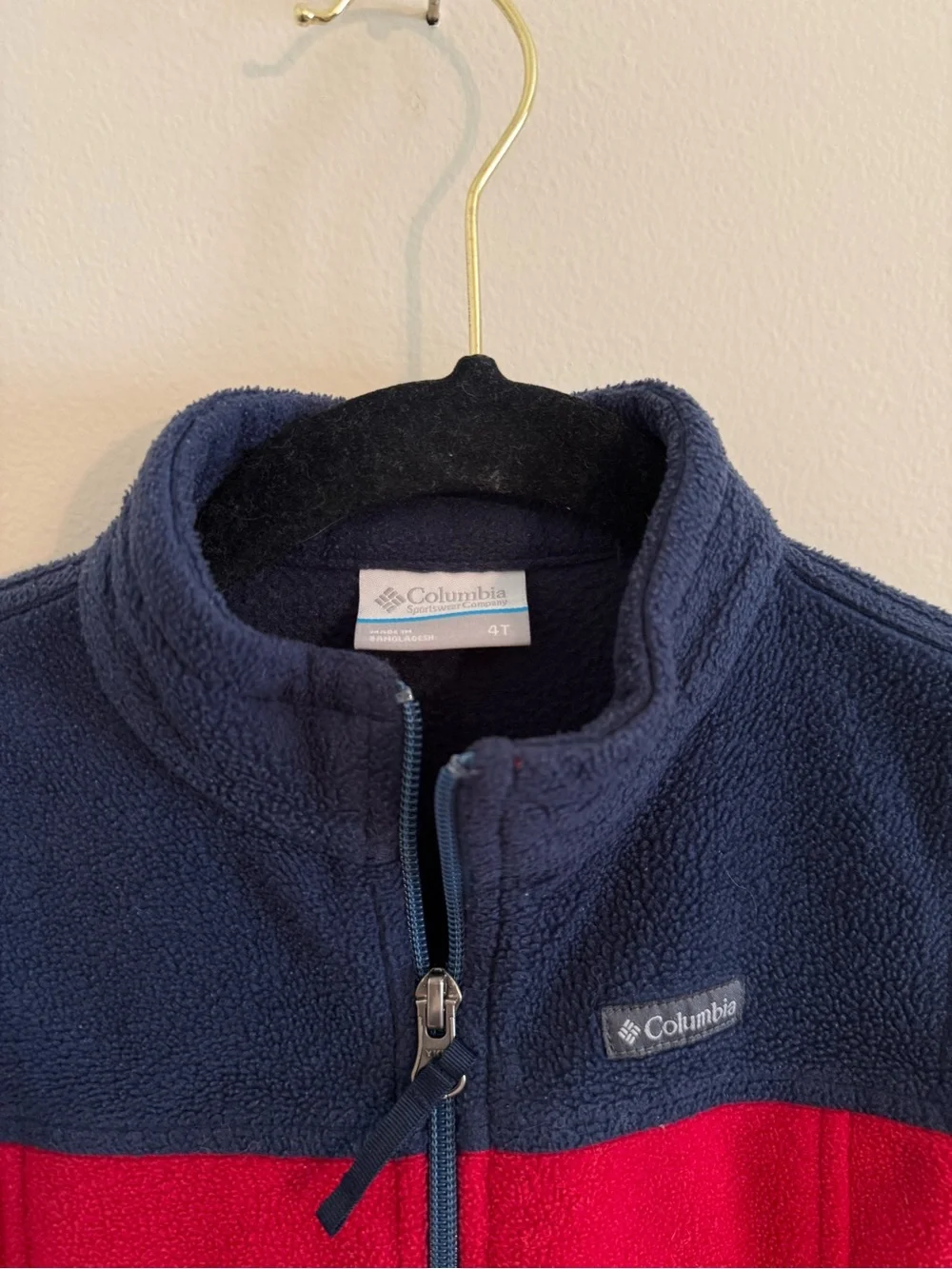Columbia Boys' Toddler Steens Mountain II Fleece Jacket 4T Navy and Red